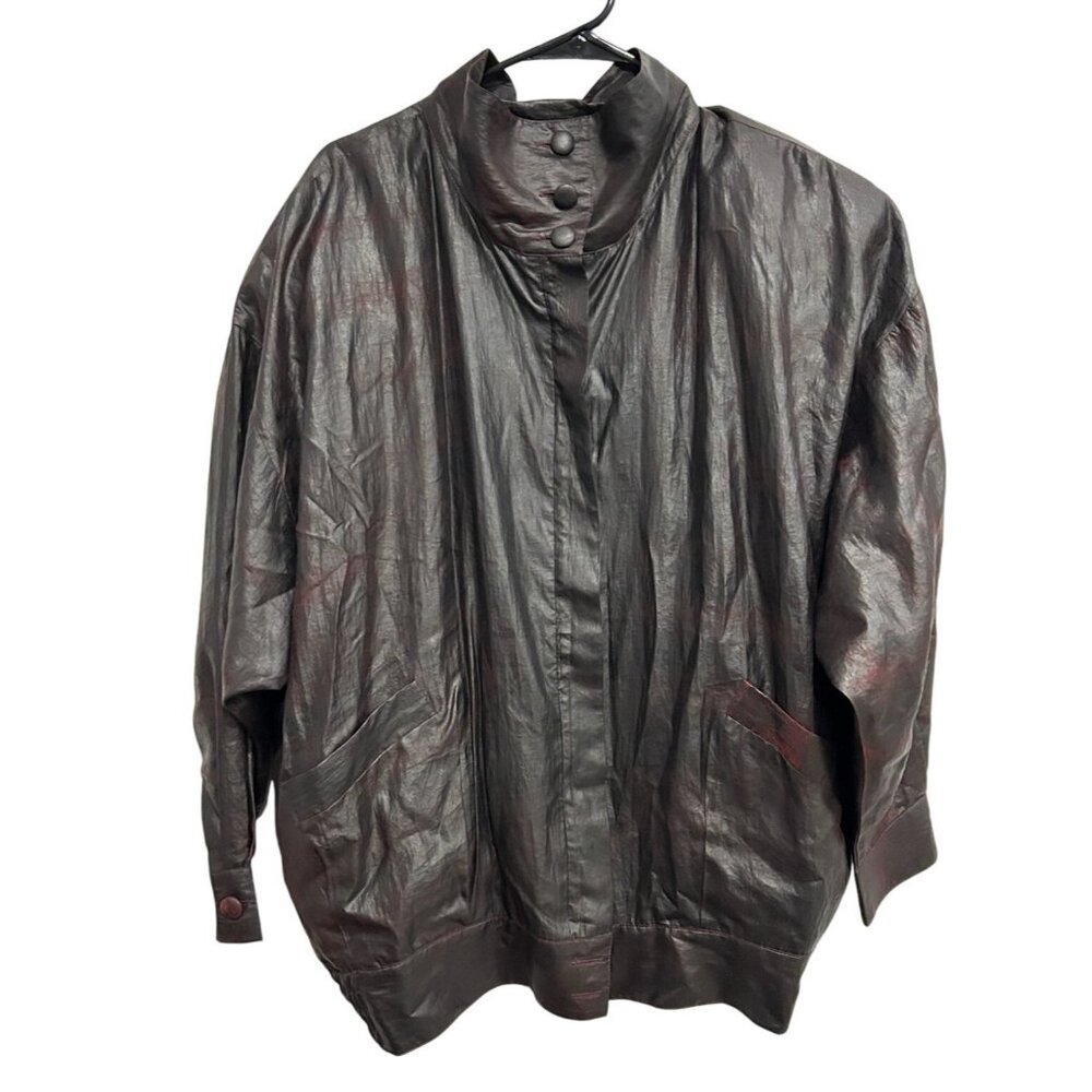 Ten Eleven Design 100% Silk Unisex Bomber Jacket Size Large